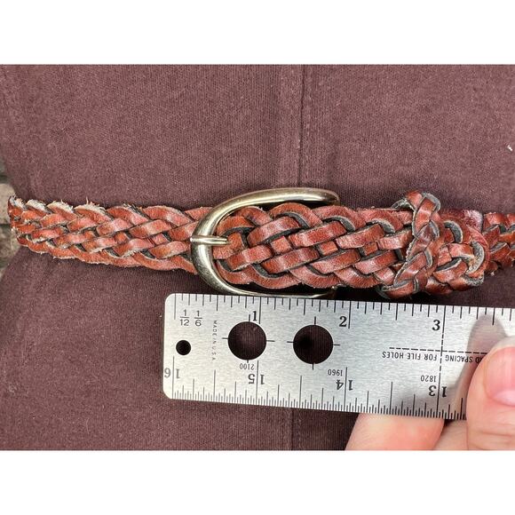 Split leather belt brown size small - Picture 7 of 9